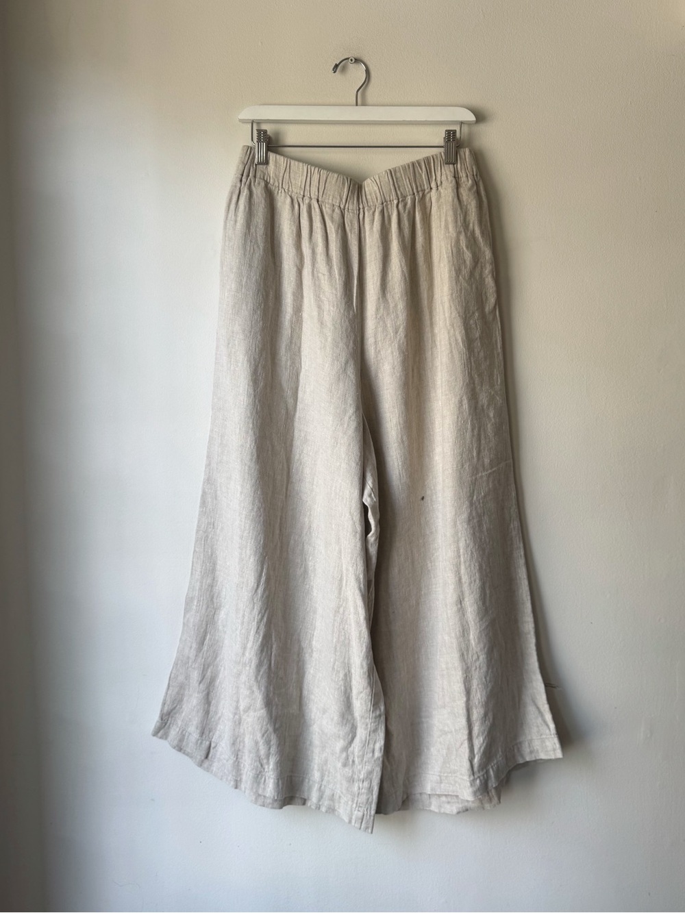 notPERFECTLINEN Beige Wide Leg Linen Pants